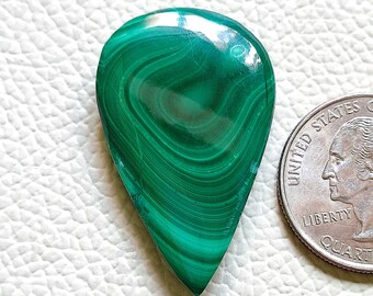 55.90 Cts Top Quality Natural Malachite Cabochon Gemstone For Making Jewelry Pendant Size Pear Shape Loose Malachite Cabochon Gemstone