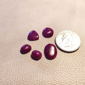 Lote de pedras preciosas de cabochão de rubi africano 100% natural | Pedra de nascimento de julho | Cristais de Rubi Soltos | Lote de pedras preciosas rubi rosa
