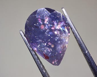 Premium Quality Natural Blue Iolite Sunstone Cut Rainbow Fire Sparkling Iolite Sunstone Pear Shape Loose Gemstone For Making Jewelry