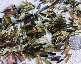 50Carat From Lot Long Tourmaline Pencil Rough Natural Shape Long Tourmaline Pencil Raw Earth Mined Bio Mix Colour Tourmaline Rough Lot