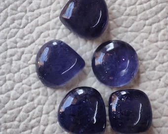 05Pcs Natural Bloodshot Iolite Sunstone Cabochon Lot Smooth Polished Glitter Fire Sparkling Iolite Cabs Loose Gemstone For Making Jewelry