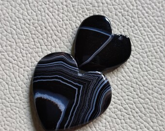 Cabochon Pierre Agate Noire Goutte 15x7mm - Neuf, Pour Création Bijoux, Référence 2732973