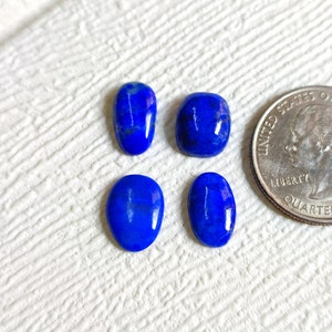 AAA Quality 04 Pcs Natural Lapis Lazuli Cabochon Gemstone Lot For Making Jewelry Lapis Lazuli Blue Birthstone