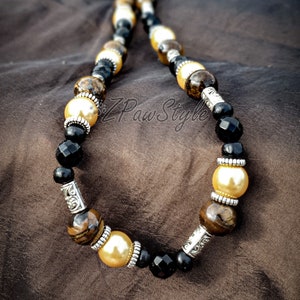 Beaded Necklace Collar Jewellery For Dogs Staffy Pitbull Amstaff Puppy in Gemstones and Beads My Stability