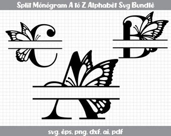 Download Butterfly Monogram Etsy