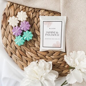 Jasmine & Patchouli Wax Melt Scent, Gift for Women, Botanical, Home Fragrance Gift Set, Soy Vegan, Birthday Gift for Sister, Thank You Gift