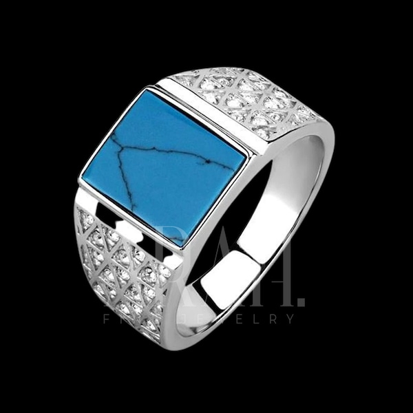 Mens Turquoise Ring Etsy