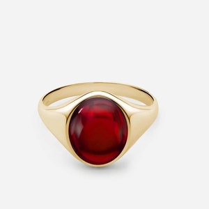 Mens ruby cabochon Ring, Ruby Signet Ring, Gold Ruby Ring, Red Gemstone ring, Pink Ruby Pinky Ring, Oval Ruby Cab ring, gift for husband