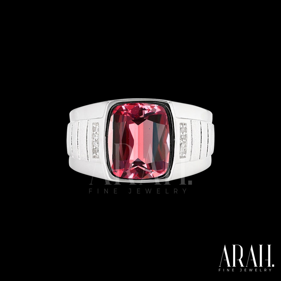 Mens Ruby Ring Cushion Pigeon Blood Ruby Pinky Ring for Men - Etsy