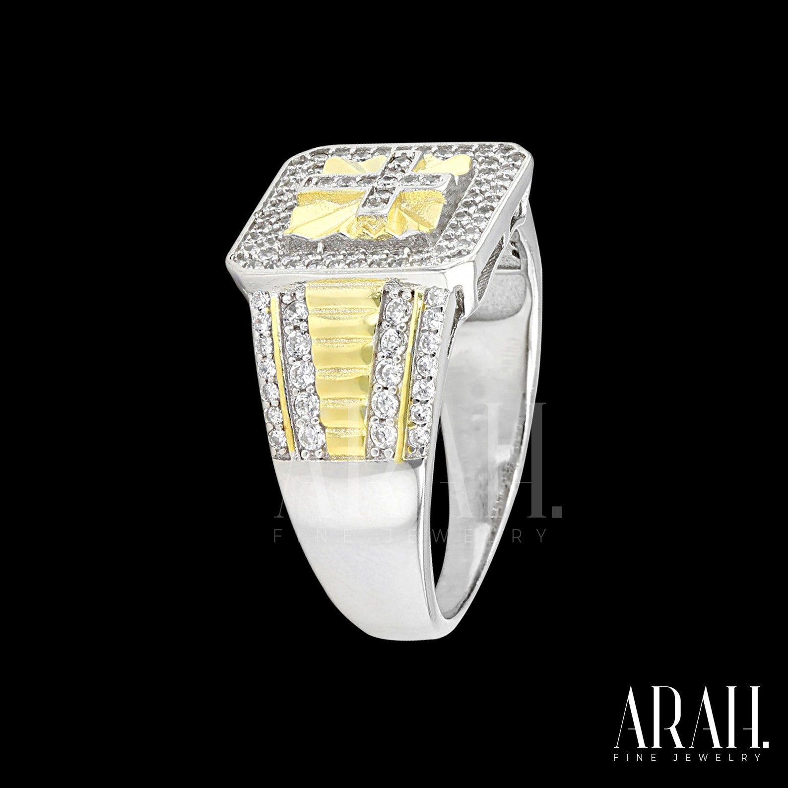 Mens Diamond Ring Diamond Cocktail Ring 925 Sterling Silver Etsy