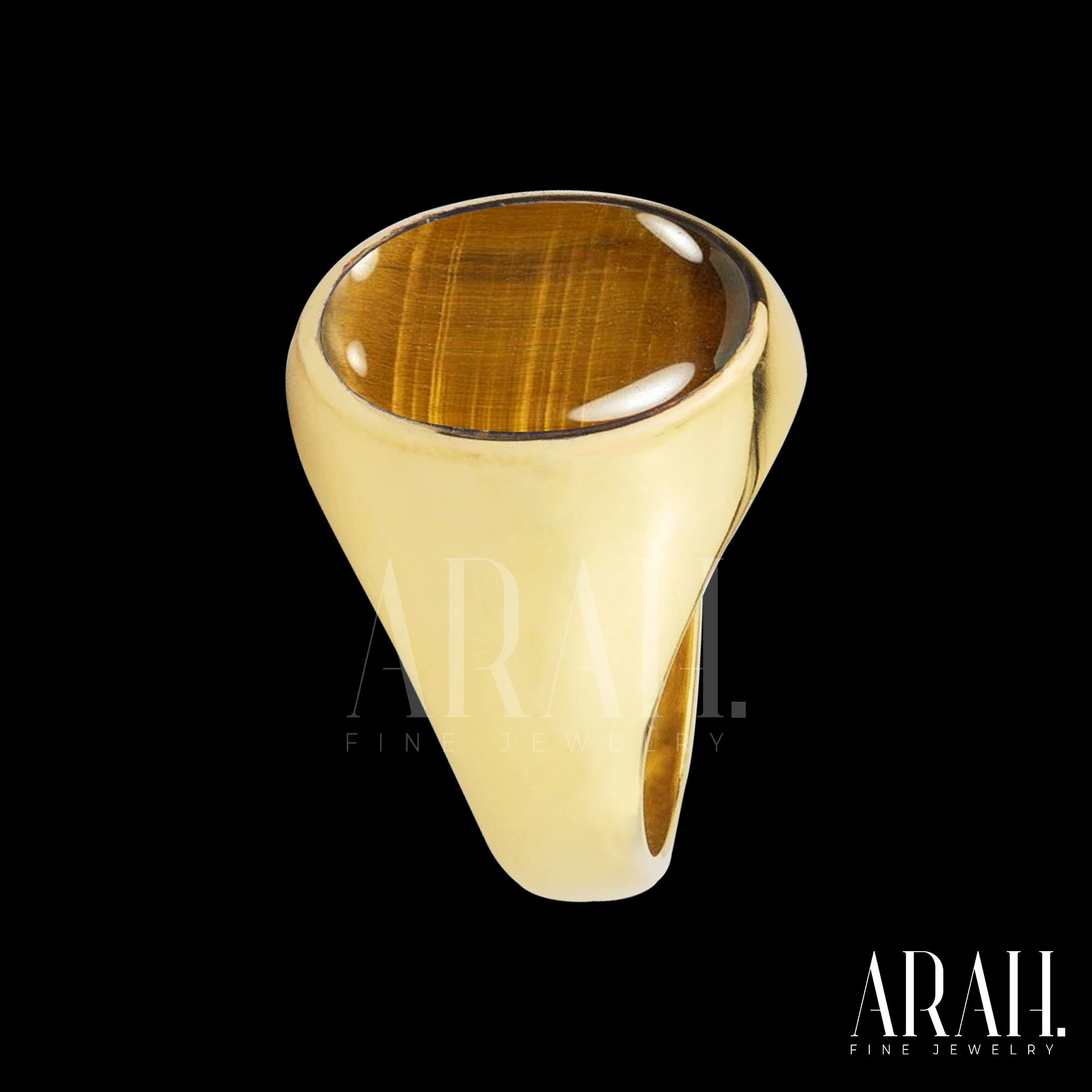 Tigers Eye Chakra Ring Unisex Oval Tiger Eye Pinky Ring 925 Etsy UK