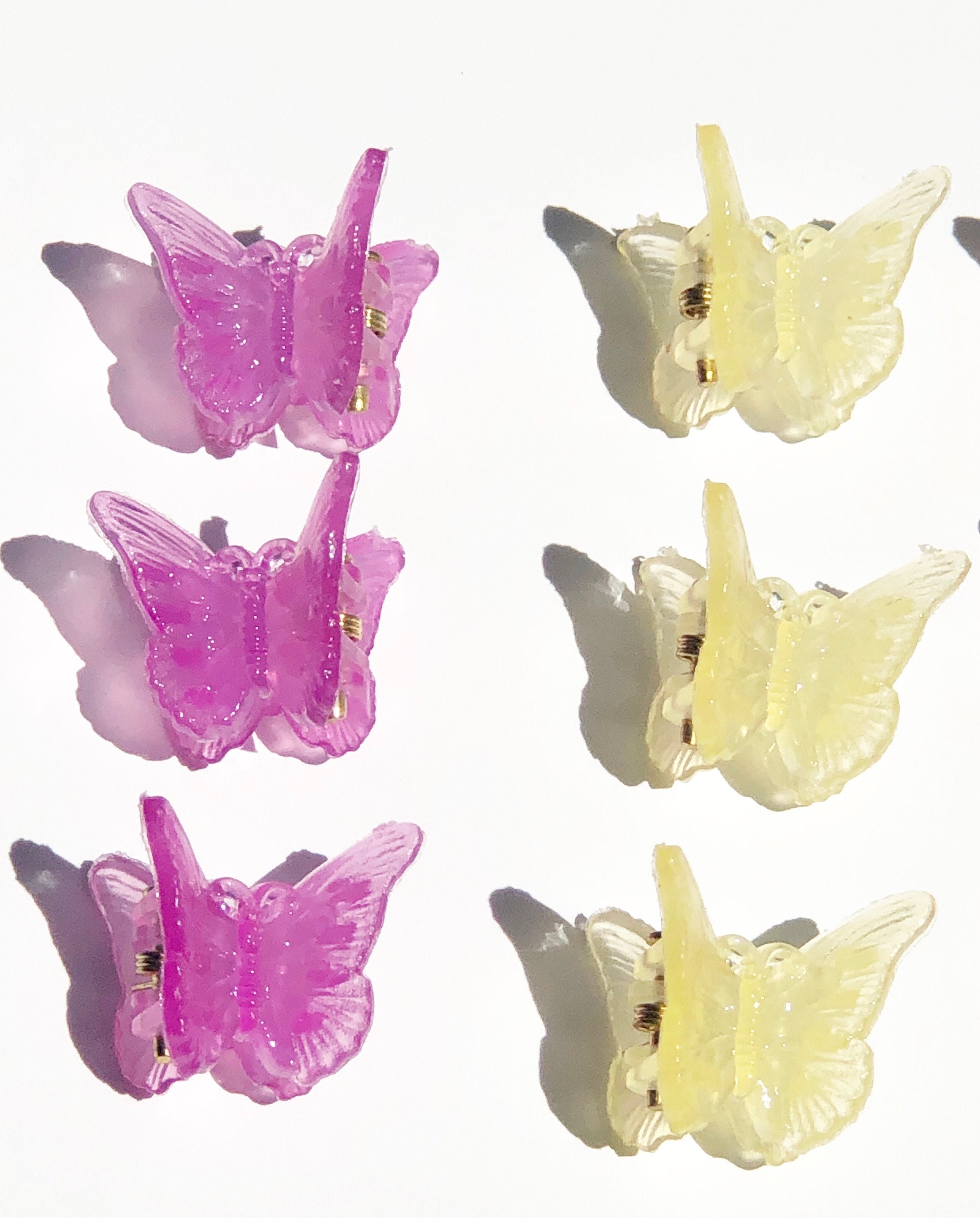 12 Color Changing Butterfly Mini Hair Clips UV Ray Vintage | Etsy