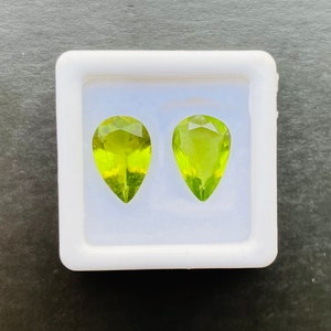 Peridot Pear Shape 12x8x4mm Approximately 5 Carat Matching Pair, Evening Emerald PPSP-2