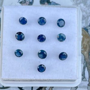 AAA Blauer Saphir Diamantschliff Facettiert 3MM Natürlicher Blauer Saphir Diamantschliff Facettiert lose Edelsteine für Schmuck 10 Stück