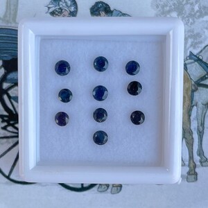 Natural Blue Sapphire Loose Gemstone: Round Faceted 3mm, 10 Pcs