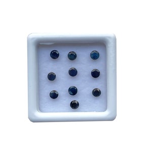 Saphir Bleu Naturel 3MM Bleu Naturel Saphir Loose Rond Faceted Diamond Taille Pierre Précieuse Bleu Vrac Saphir pour Bijoux