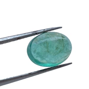 2.30Ct Natural Emerald Oval Shape 9.6x7.4mm Cabochon Zambian Emerald  Cabochon Loose Gemstone.