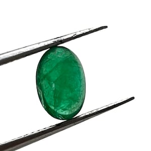 0.90Ct Natural Emerald Oval Shape 8.1x5.6mm Cabochon Zambian Emerald Cabochon Loose Gemstone.