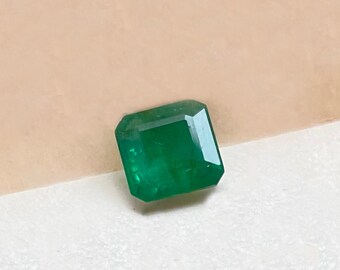 1.70 Cts Zambia Emerald: Square Octagon Loose Gemstone