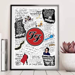 Foo Fighters Lyrics Print A4 | Custom Print | Dave Grohl | Greatest Hits | The Colour and The Shape | In Your Honor | One by One