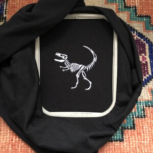 T-rex Shirt, T-rex Skeleton, Embroidered Shirt, Gift for Him, Gift for ...