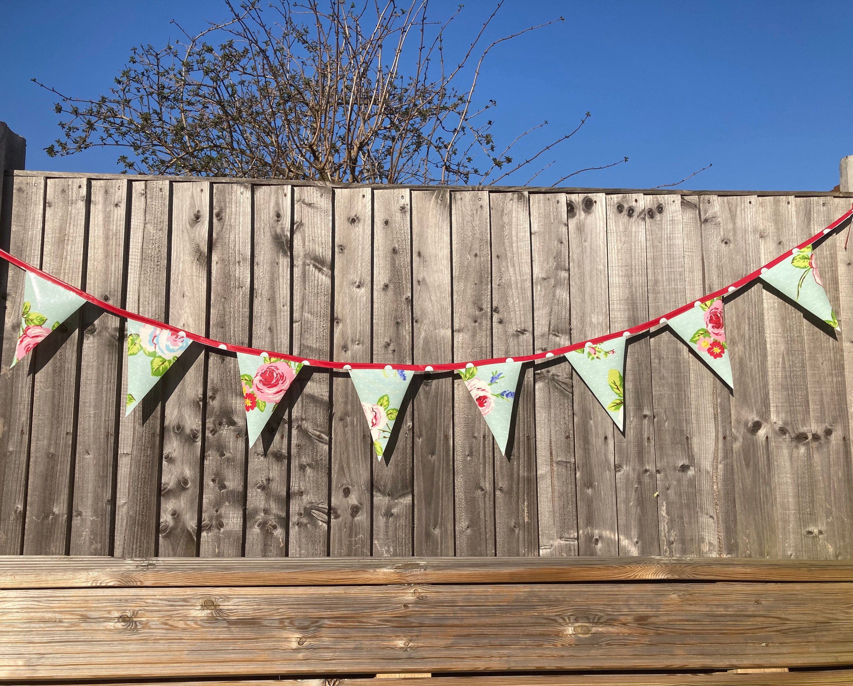 Oilcloth bunting/ Garden bunting/ Garden Decoration/ Floral Etsy