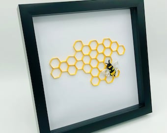 Framed Design - Bee and Honeycomb