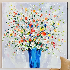 Origineel abstract olieverfschilderij grote muurkunst kleurrijke bloem schilderij op canvas modern interieur kantoor muur decor handgeschilderde muurkunst
