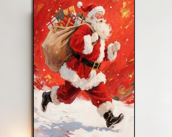 サンタクロース クリスマス油絵 | ホリデーサンタアートワーク