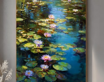 睡蓮 1906 - クロード・モネ手描き油絵、睡蓮の池の風景、平和な風景