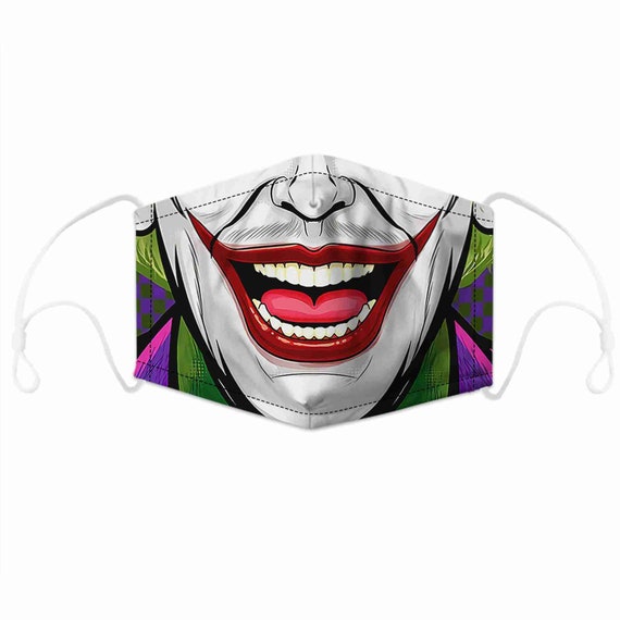 Comic JOKER Face Mask Unisex FaceMask Adult Face Etsy