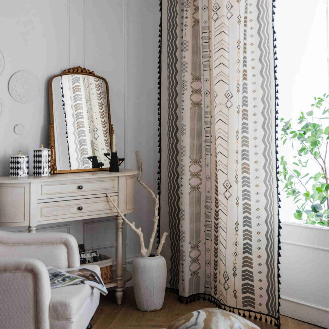 Rideaux de fenêtre Bohême Décoration intérieure Boho Rideaux Etsy France