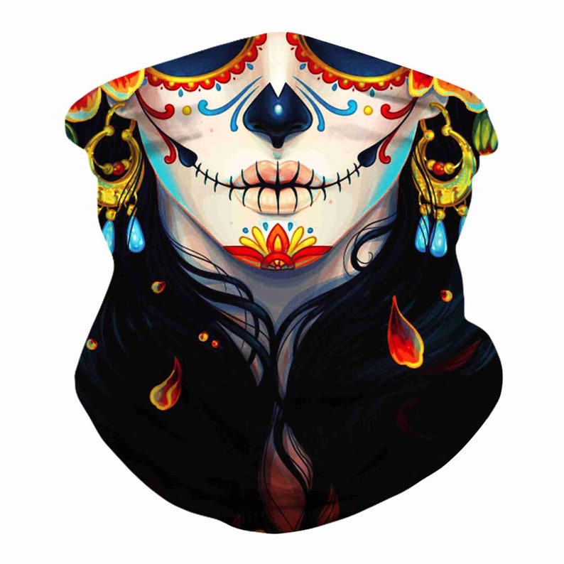 Neck Gaiter Skull day of the Dead Face Mask Skull Scarf Etsy