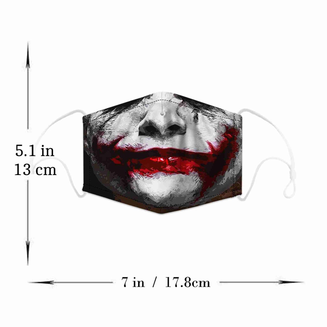 Joker Face Mask Face Mask With Filter Pocket Replaceable Etsy