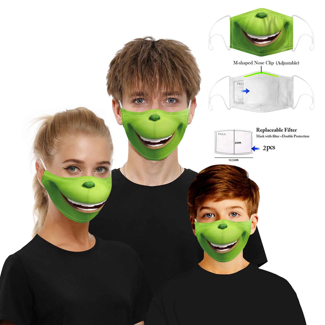 How the Grinch Stole Christmas Face Mask Washable Reusable Etsy