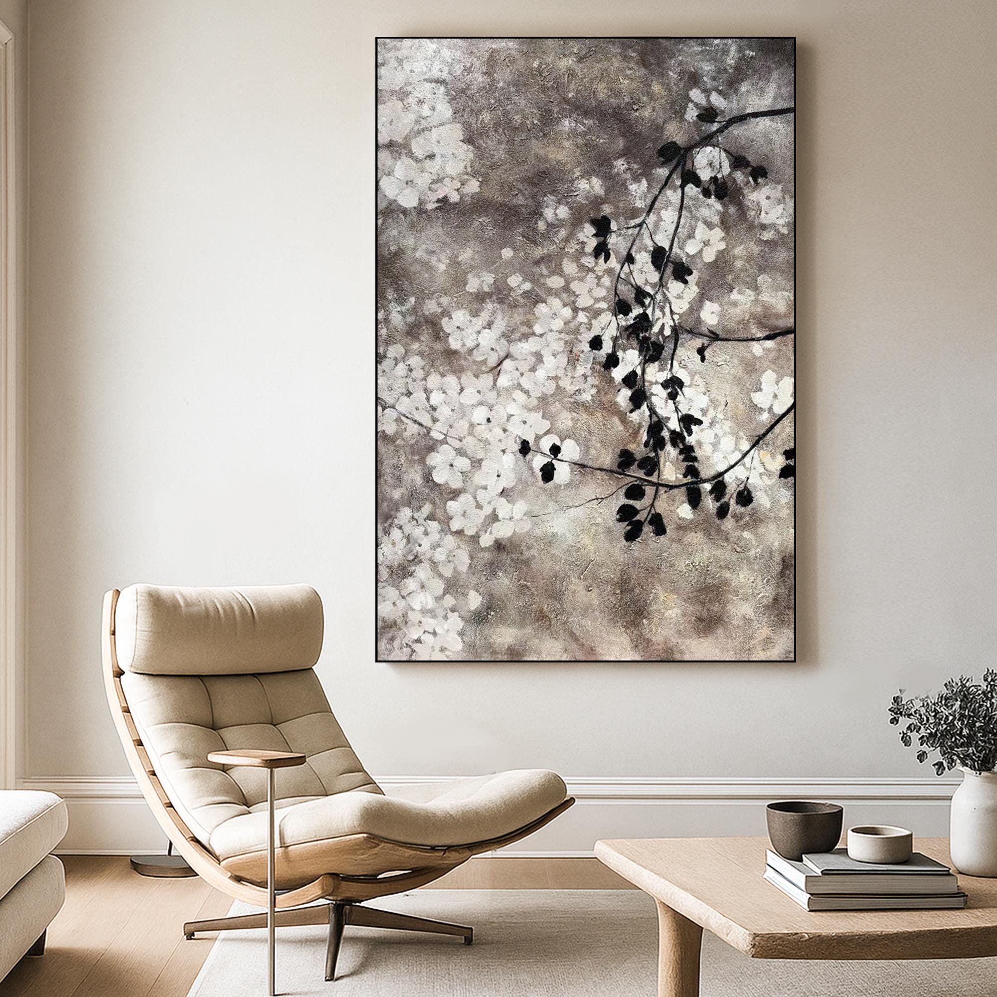 Original Large Hand Painted Oil Painting on Canvas, Textured
