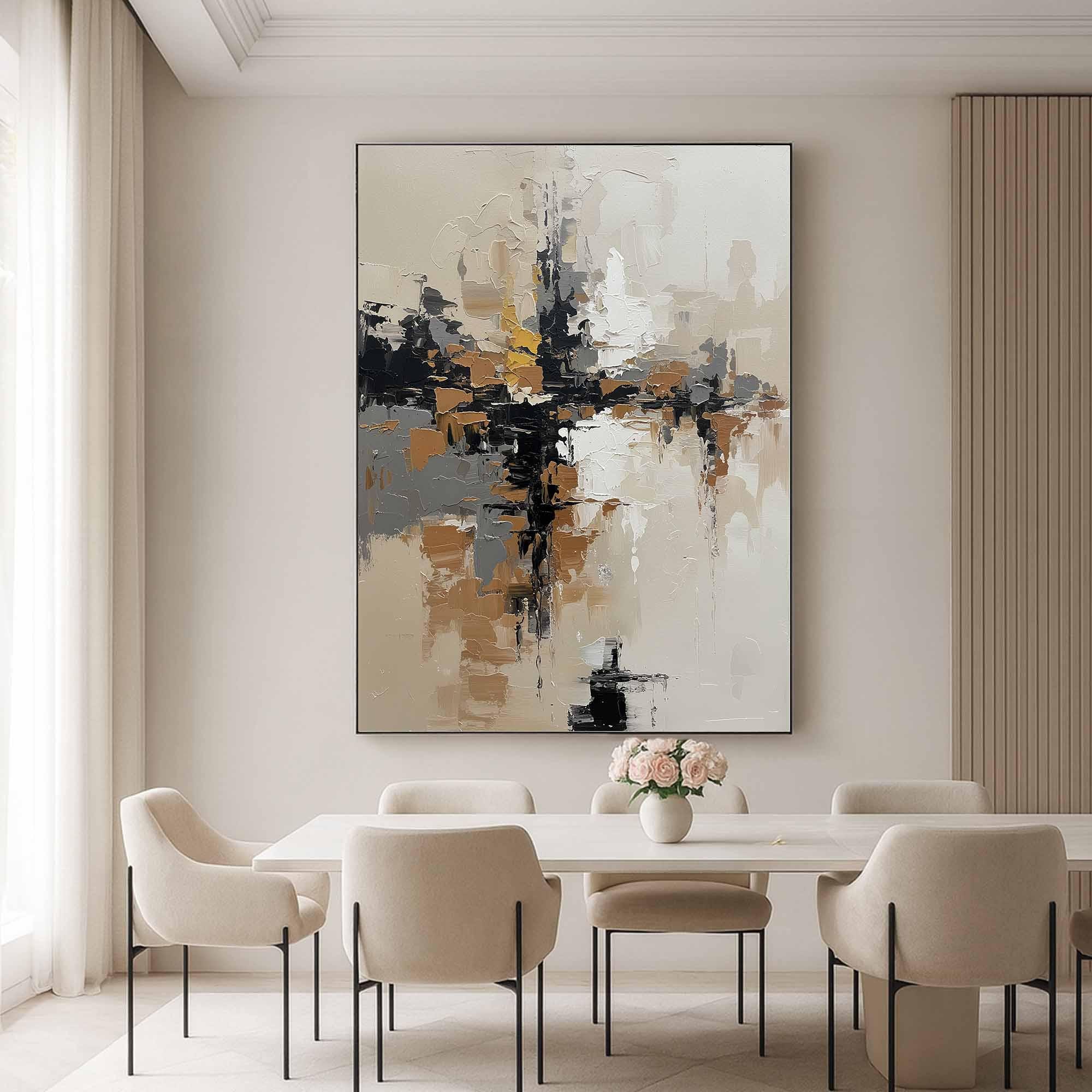 Original Modern Neutral Abstract Oil Painting,large Textured Wall Art ...
