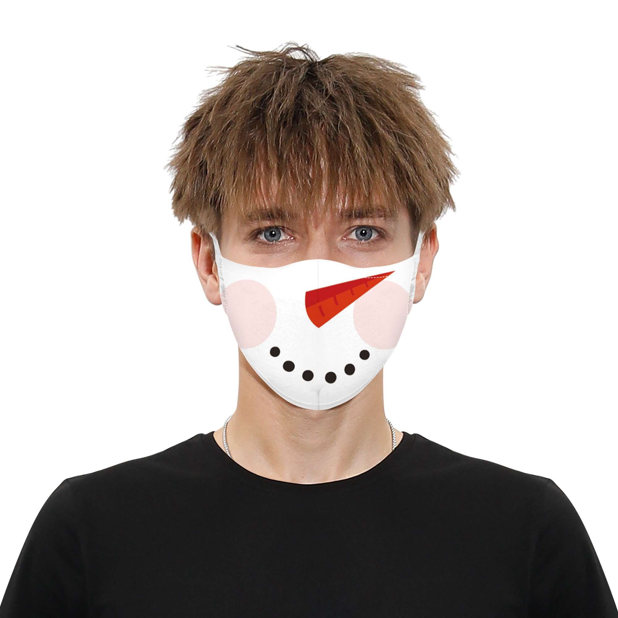 Snowman Face Mask Christmas Washable Reusable Adult Face Etsy