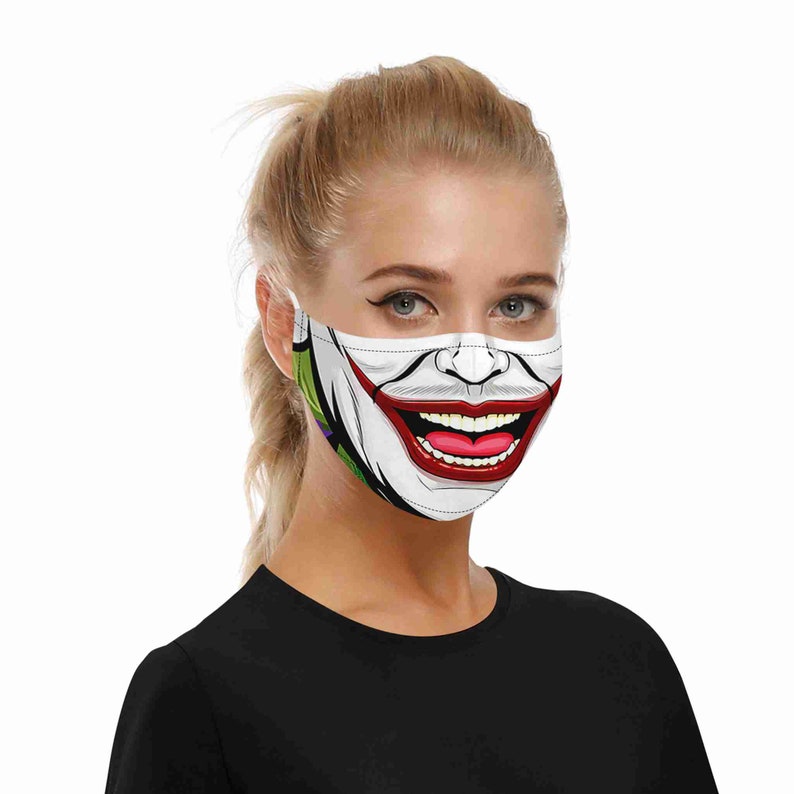 Comic JOKER Face Mask Unisex FaceMask Adult Face Etsy