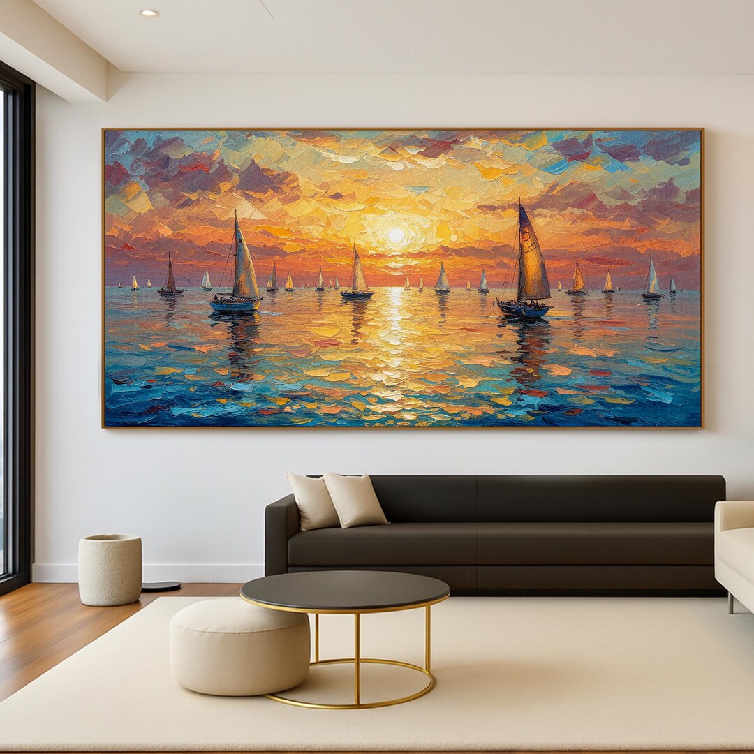 Original Impressionist Sailboat Oil Painting on Canvas,hand Painted ...