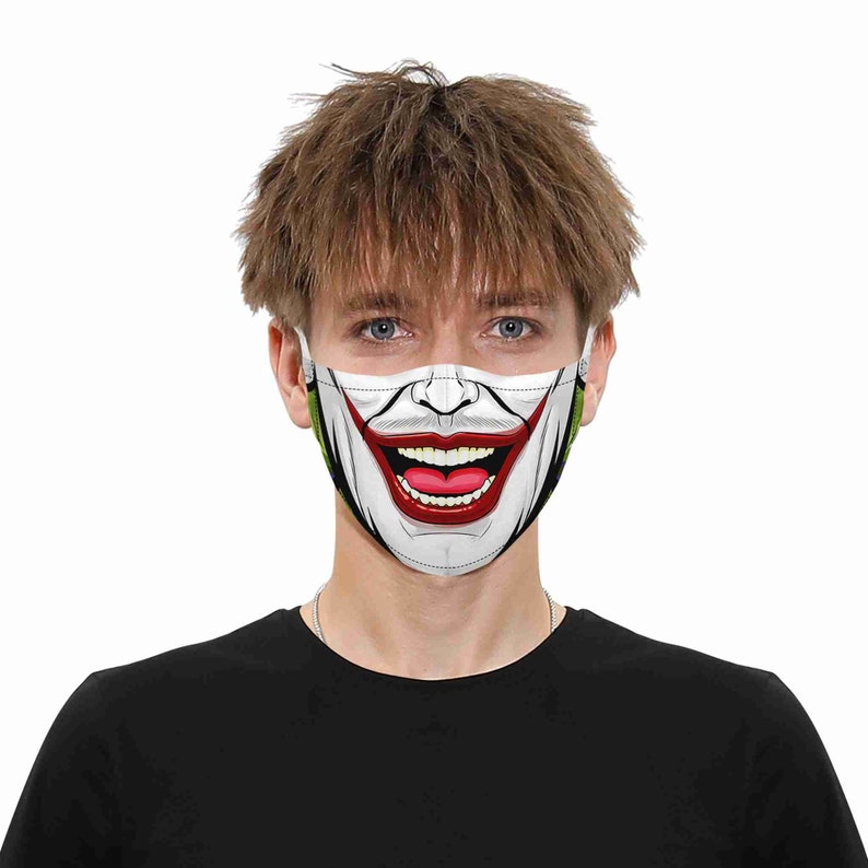Comic JOKER Face Mask Unisex FaceMask Adult Face Etsy
