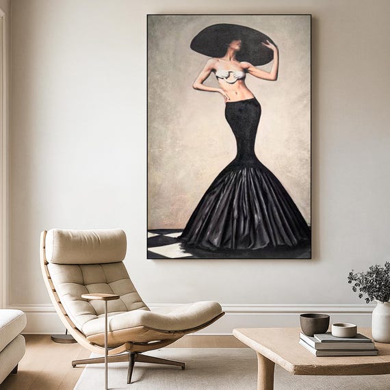 hand painted black dress Hand-Painted Modal & Nylon Sweep Midi Dress