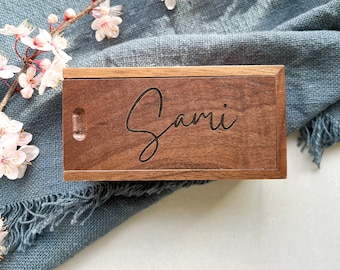 Customised wooden box, Personalised small wooden box, engraved wooden box, name engraved wooden box, Personalised wooden jewellery box