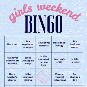 Customizable Beach Bingo Card for Girls Weekend or Bachelorette | Editable Printable Game | Beach Trip Party Activity