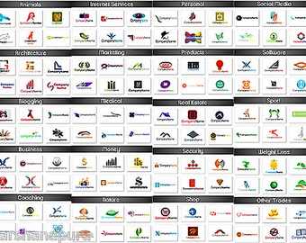 300 Logo Templates | 18 Free Fonts!! | MEGA Pack | Editable Files psd jpg rdw