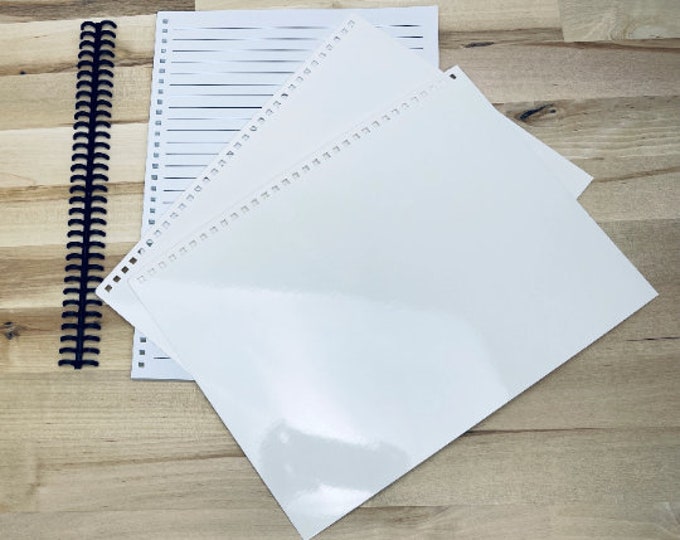 BLANK Sublimation 60 Page Spiral Notebook Journal Keeping Letter Paper