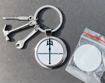 SUBLIMATION BLANKS | Charm tool keychain with blank sublimation disk | Dad | Mom | Gift | Carpenter Keychain | Hammer Wrench screwdriver