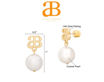 ピアス Numbering Ribbon Dropped Pearl Earrings #9118 4BFT316 Ribbon Dropped Pearl Earrings #9118 - Gold by Numbering