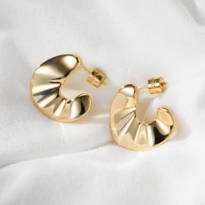 Gold Sculptural Earrings • Twisted Bold Statement Hoops • Artistic Modern Jewelry • Everyday Gift for Her • Alicia Bonnie