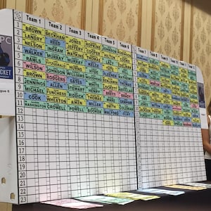 2025 Fantasy Football Standing Draft Board with 500+ Player Labels - Standard Draft or Auction - IDP Available - 8-16 Teams, 23 Rounds